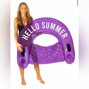 PoolCandy Purple "Hello Summer" Inflatable Sun Chair